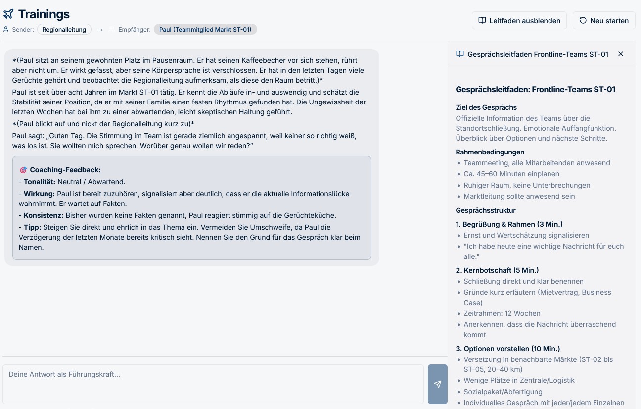 Screenshot Trainings im Workforce Twin